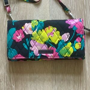Vera Bradley Black and Pink Floral Wallet
